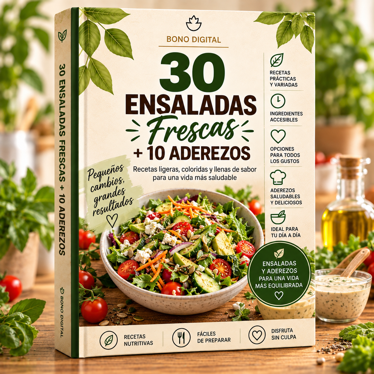 Bono 3: 30 Ensaladas Frescas + 10 Aderezos